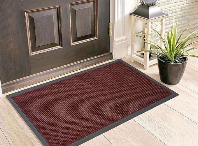 Muddy Mat® Meshy Mat™ Door Mat Heavy-Duty Quick-Dry Floor Mat, Sand & Dirt Trapper for Indoor & Outdoor, Ideal for Entrance, Mudrooms,Patios & Garages,Low-Profile,Non-Slip,Washable– Red 23"x35"x0.4"