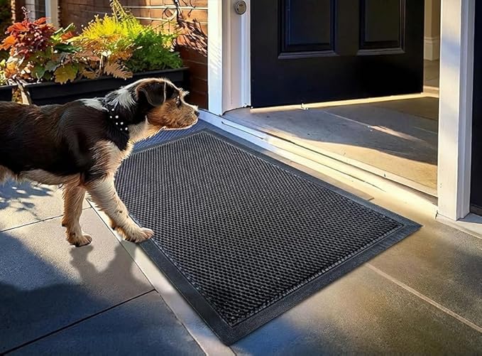 Muddy Mat® Meshy Mat™ Door Mat Heavy-Duty Quick-Dry Floor Mat, Sand & Dirt Trapper for Indoor & Outdoor, Ideal for Entrance, Mudrooms,Patios & Garages,Low-Profile,Non-Slip,Washable– Black 23"x35"x0.4"