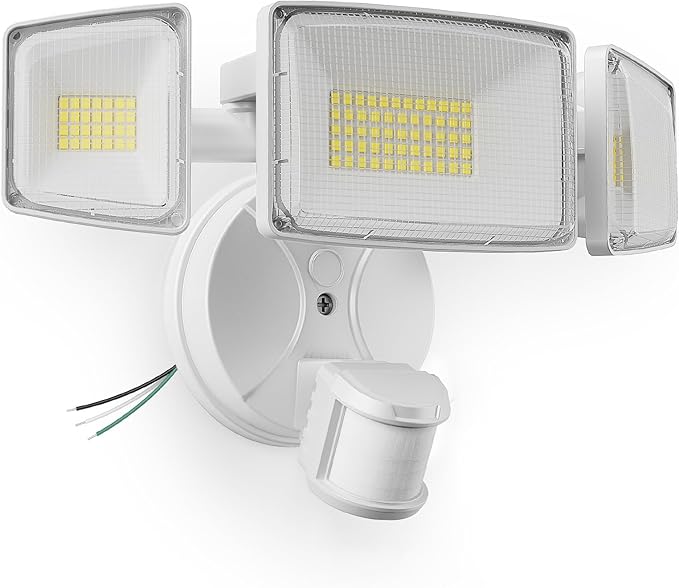 Onforu 100W LED Motion Sensor Outdoor Lights, Dusk to Dawn Flood Light Outdoor Motion Sensor, Hardwired Security Lights Floodlights Outside 11000LM 6500K Daylight IP65 Waterproof (White)