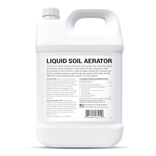 Covington Liquid Lawn Aerator (1 Gallon) – Soil Conditioner & Softener for Lawns & Gardens – Loosens Clay & Compacted Soil for Better Water & Nutrient Absorption – Liquid Aeration Concentrate
