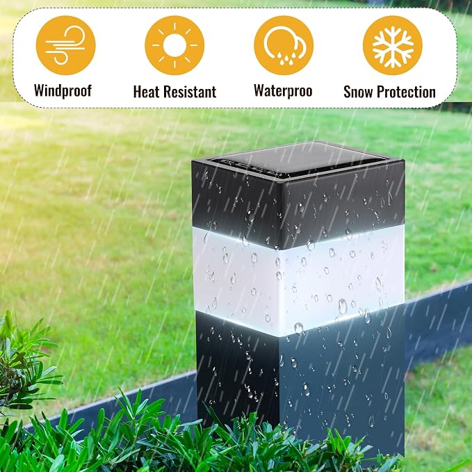 Tujoe Solar Post Cap Lights Fence Post Solar Lights 2in x 2in (5cm x 5cm)(White,20 Pack)
