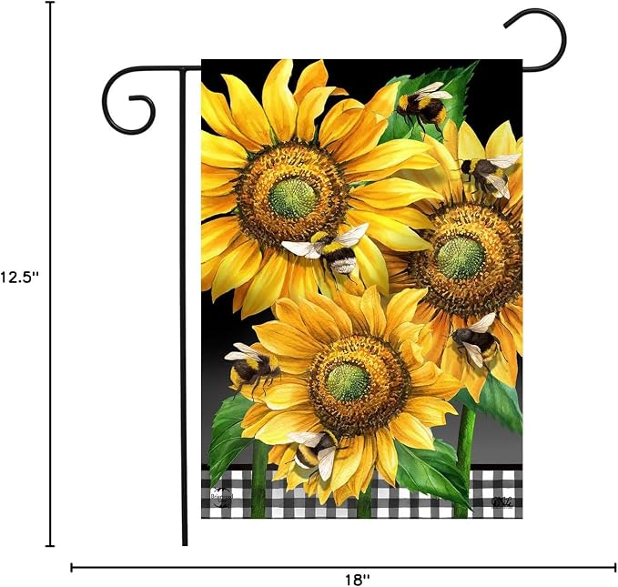 Buzzing Sunflowers Spring Garden Flag 18" x 12.5" Briarwood Lane