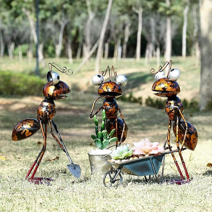 Tooarts Metal Ant Garden Decor Sculpture Home Patio Lawn Yard Indoor Outdoor Statue Ornament