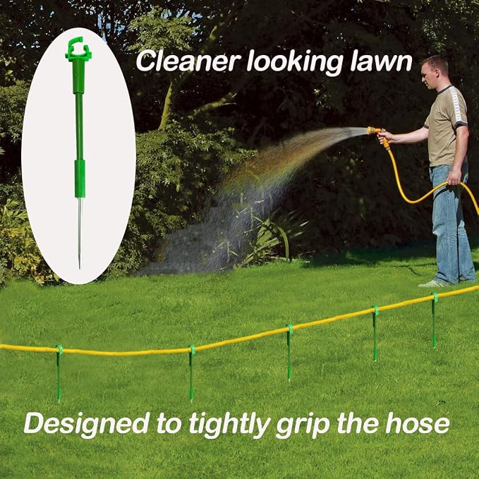 6PC 1'' Hose Guides for Garden Decorative，Water Hose Hoder to Keep Hose Off Grass，Outdoor Post Garden Hose Support Water Sprinkler Hose Stand Butler Gardening Supplies for Garden Lawn Yard (Set D)