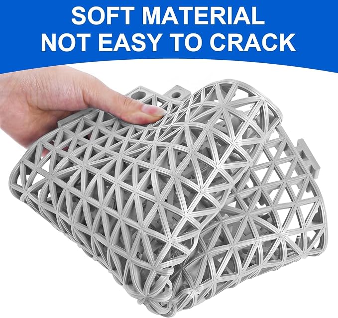 MYFAMIREA Modular Interlocking Cushion 24 Pack 11.8" x 11.8" Rubber Floor Tiles Non-Slip Splicing Drainage Mats for Deck, Pool, Outdoor Shower, Patio, Balcony, Indoor Bathroom, Kitchen, Yard (Gary)