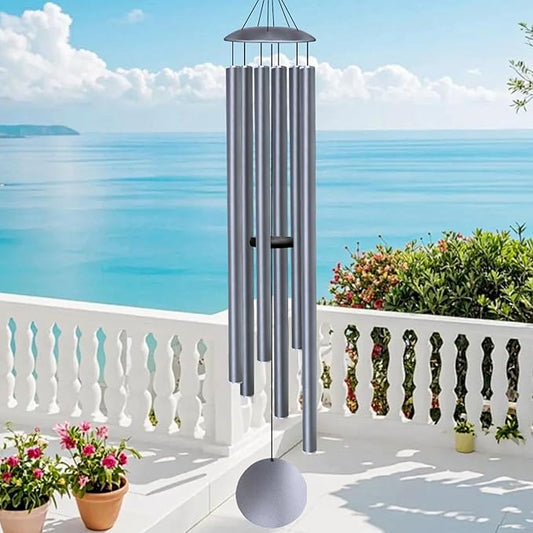66" Wind Chimes for Outside Deep Tone - 6 Thicken Tubes Large Wind Chimes for Outdoor, Gifts for Mothers Day, Women, Mom, Grandma, Sympathy, Big Windchimes for Garden and Patio (Dusty Blue)