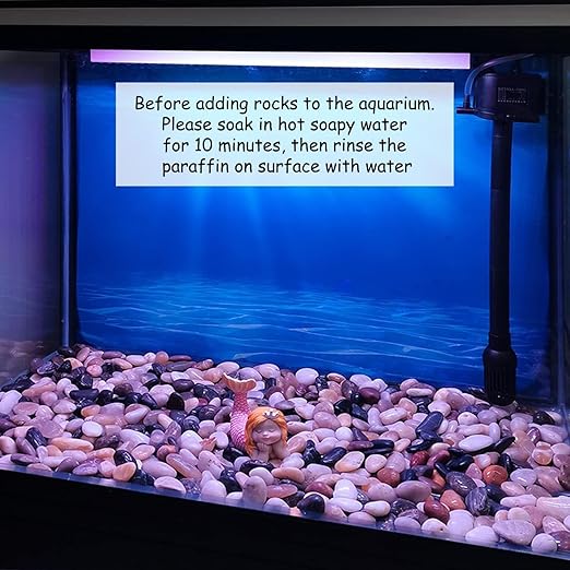 FANTIAN 20 lbs Pebbles for Indoor Plants, 0.8-1.2 Inch Polished River Rocks Decorative Stones for Garden, Aquarium, Vase Fillers, Outdoor Landscaping and Backyard