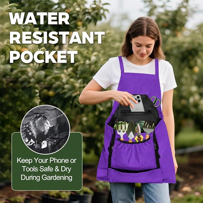 Gardening Apron,Canvas Garden Apron with Pockets for Women and Men,Harvest Apron,Gifts for Gardeners