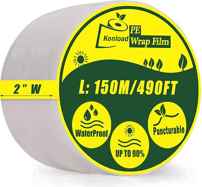 Nursery Grafting Tape Wide-2"-PE Grafting Film Buddy Tape for Fruit Trees/Plant Self-Adhesive Stretchable Film for Grafting,Budding for Gardening Grafting Tool