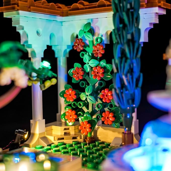 Upgraded Led Light Kit Compatible with Lego Fountain Garden Building Set, RC Version Compatible with Lego 10359, Best Gifts for Adults (Model Not Included)