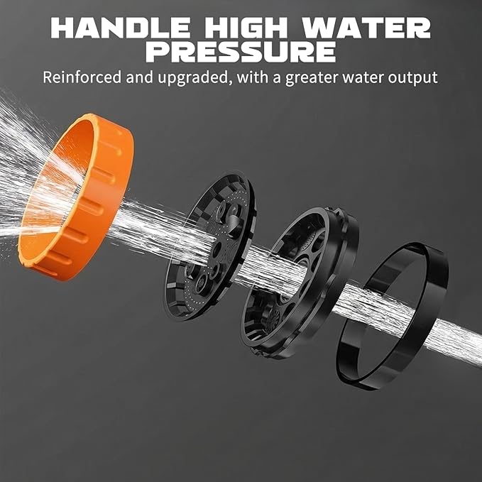 Garden Hose Nozzle with 10 Spray Patterns – High Pressure Water Sprayer for Car Washing, Pet Bathing & Lawn Care with Lock Feature & Comfort Grip – Fits All 3/4" Standard Hoses Thread