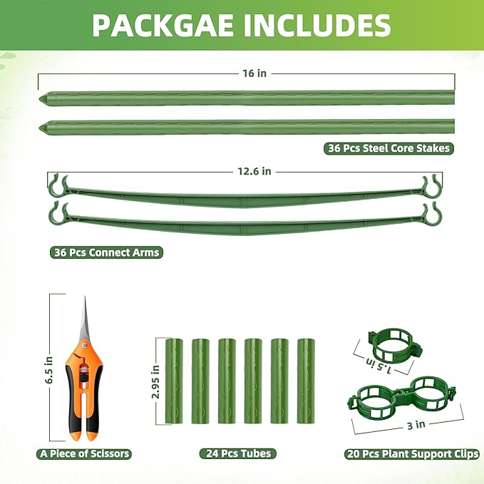 EWPJDK 4-Pack Tomato Cage for Garden Plant Support 48 INCH Garden Stakes Adjustable Tomato Cage for Climbing Plants Pots Vegetables Flowers Fruits (4, 48 Inches)