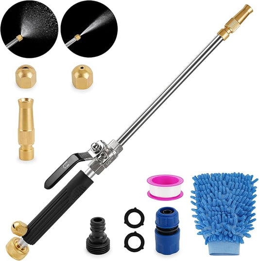 2026 Upgraded Jet Nozzle for Garden Hose,Pressure Washer Extension Wand with 3 Hose Nozzles for Car Washing