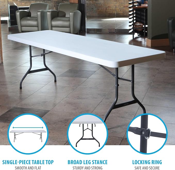 New Lifetime Plastic Folding Tables 2980 8-Foot White Granite 21 Pack Portable