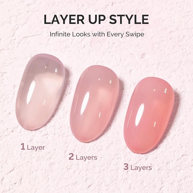 MelodySusie Jeweliver Jelly Gel Nail Polish, 0.5Fl.oz Carnation Nude Pink Gel Polish Soak Off UV LED Light Cure Gift for Women Manicure Nail Art DIY at Home B6651