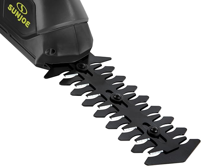 Sun Joe 2 in 1 Cordless 7.2V Handheld 4" Grass Shear and 6" Hedge Trimmer, Battery Powered, Built-in Safety Switch and Blade Safety Cover