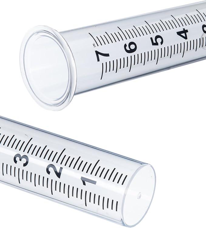 7" Plastic Rain Gauge Replacement Tube with Lid Design, Easy to Read Freeze Proof Rain Gauges (Plastic Gauge Tube)