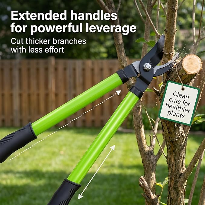 3 Piece Pruner Set with Long Shank Clippers, Hedge Clippers and Manual Pruning Shears for Patio Lawn Garden