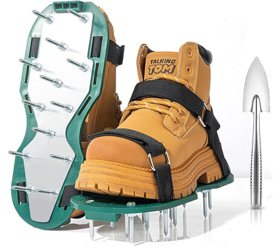 Heavy Duty Metal Lawn Aerator Shoes - 3/4" Durable Spikes, Aerating Sandals for Yard, Garden & Grass, Easy-to-Use Soil Aeration Tool