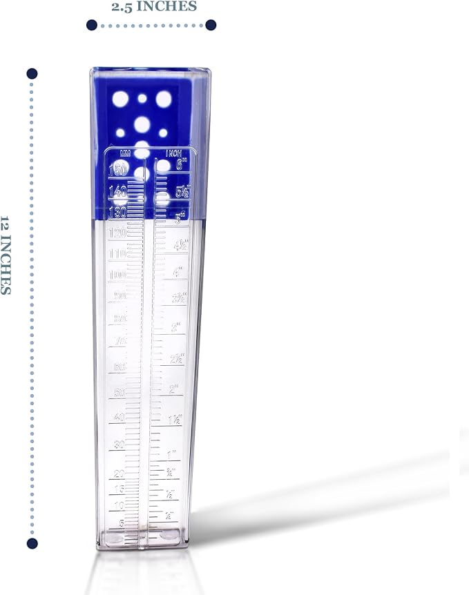 Professional Outdoor Rain Gauge 6 Inch Capacity | For Yard, Heavy Duty