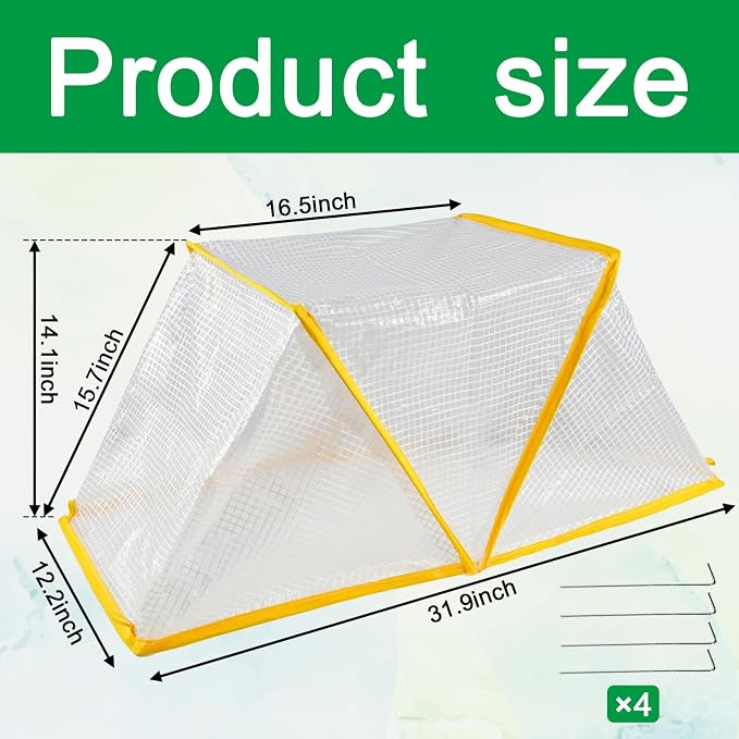 31.9" x 12.2" x 14.1" Garden Row Accelerator Plants Cover for Winter, Foldable Raised Garden Beds Cover Plant Protector,Mini Greenhouse Cover for Protecting Vegetable Fruit from Animals