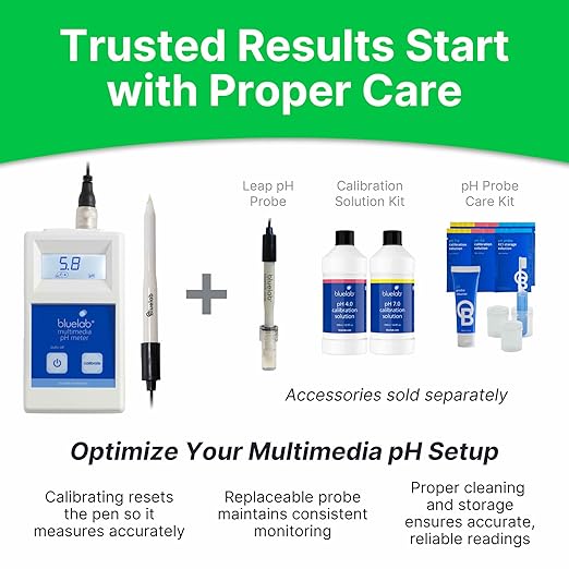 Bluelab METMULTI Multimedia PH Meter – Digital Handheld Hydroponic Nutrient and Soil PH Meter for Measuring PH Levels in Nutrient Solutions and Soil