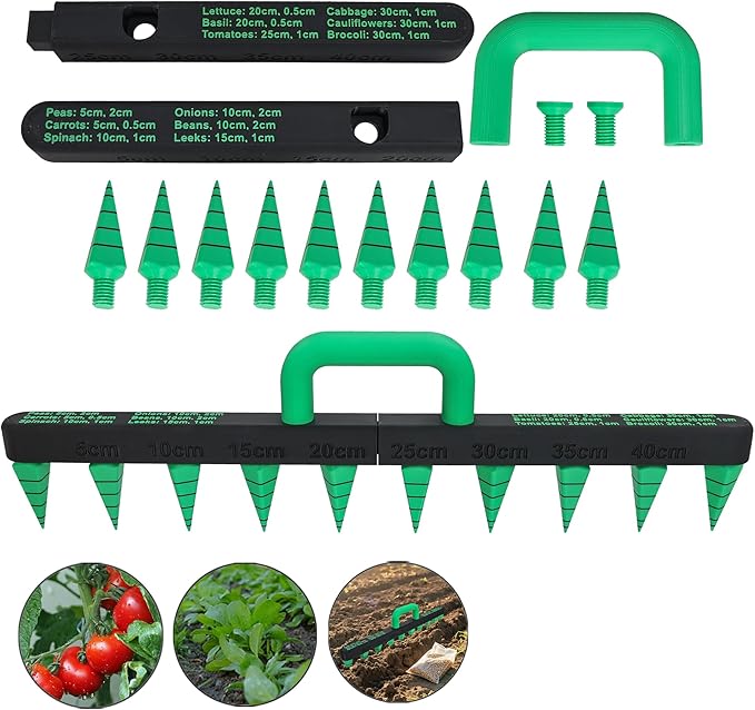 Seed Spreader Tool - 10-Hole Adjustable Detachable Seed Spacer, Handheld Seed Planter Tool Lightweight Planter for Vegetables, Mini Seed Dispenser Gardening Tools for Small Seeds