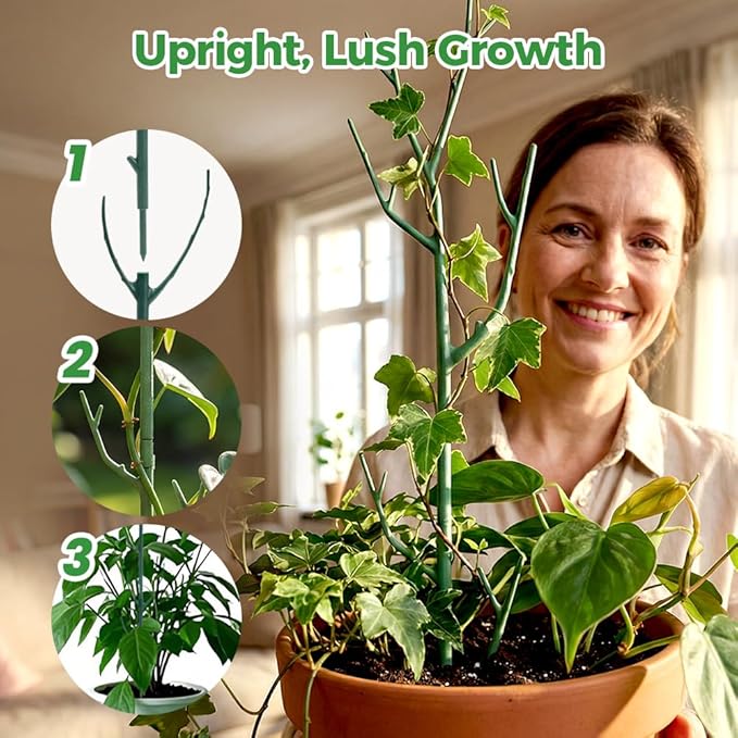 6 Pack Stackable Monstera Plant Support, Garden Plant Support Stakes for Indoor Outdoor Plants, Climbing Plant Support Structures Plant Holder Stick Moss Pole for Support Tall Potted Plants (6 Pack)