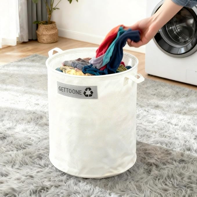Heavy Duty Lawn and Leaf Bag 32 Gallon, Reusable Round Outdoor Yard Waste Bag with 4 Handles, Tear-Resistant for Lawn Clippings, Storage, Moving