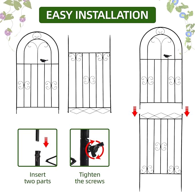 Amoskey 4 Pack 71x20in Durable Garden Trellis for Climbing Plants - Outdoor Trellis Supports for Lush Greenery - Ideal for Vines, Flowers, and Vegetables, Easy Installation & Space-Saving Design (4)