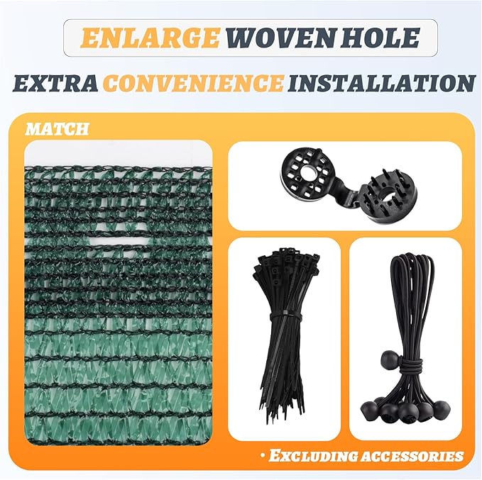 Cool Area 70% 10x20ft Sunblock Shade Cloth Cover Mesh UV Resistant Net for Garden Flower Plant Greenhouse, Dark Green