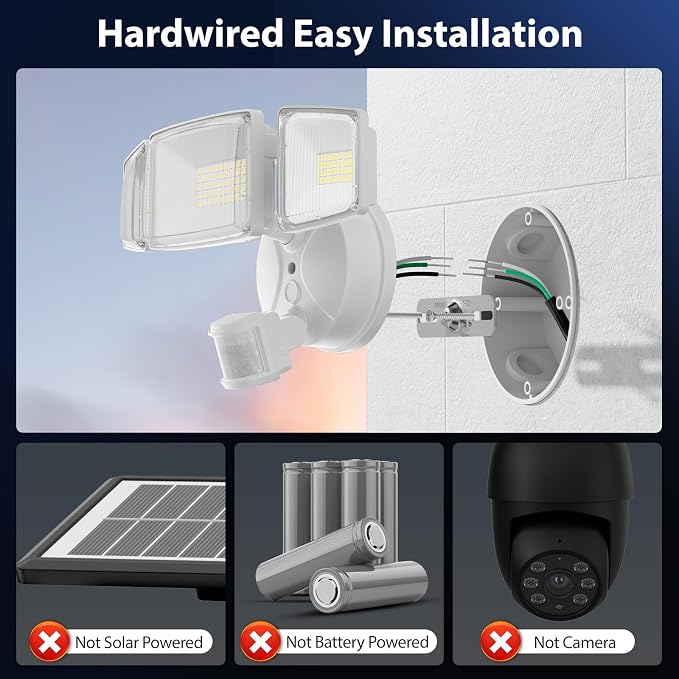 Onforu 100W LED Motion Sensor Outdoor Lights, Dusk to Dawn Flood Light Outdoor Motion Sensor, Hardwired Security Lights Floodlights Outside 11000LM 6500K Daylight IP65 Waterproof (White)