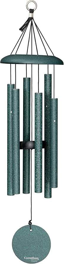 Corinthian Bells 27 Inch Green Wind Chimes for Outside, Outdoor Garden Wind Chime for Patio & Backyard Decor, Made in USA