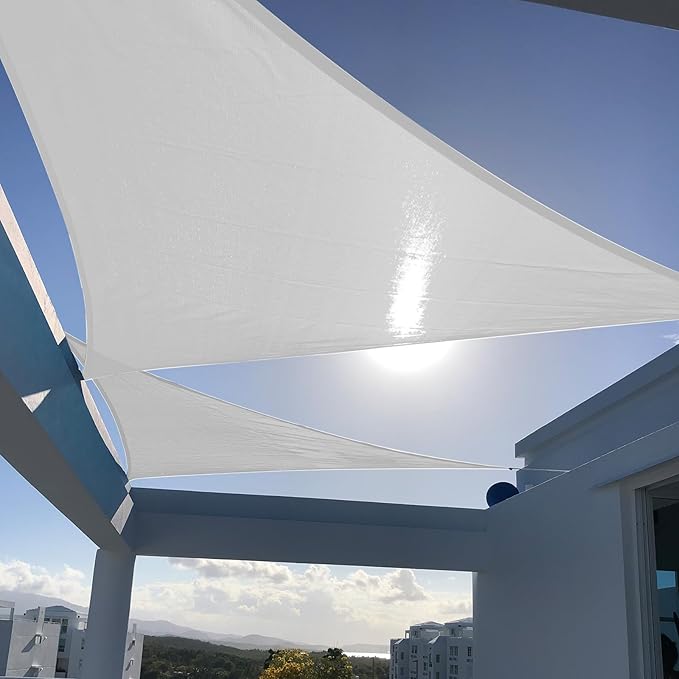 SUNNY GUARD Custom Size 13'x13'x13' Silver Grey Sun Shade Sail Triangle UV Block Shade for Backyard Yard Patio Deck Garden(Customized)