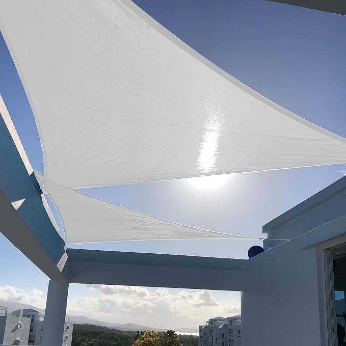 SUNNY GUARD Custom Size 12'x14'x18.4' Silver Grey Sun Shade Sail Right Triangle UV Block Shade for Backyard Yard Patio Deck Garden(Customized)