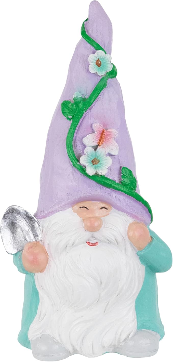 Northlight Happy Gardening Gnome with Shovel Outdoor Garden Statue - 8"