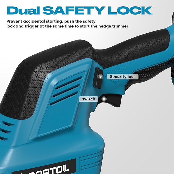 GARTOL 2-in-1 Cordless Hedge Trimmer & Grass Shears, Compatible with Makita 18V Battery, 20V Handheld Bush Trimmer with 12" & 6" Blades, Battery & Charger Included, Lightweight Bush Clipper for Yard