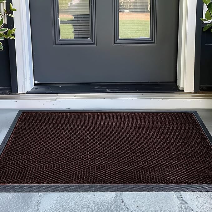Muddy Mat® Meshy Mat™ Door Mat Heavy-Duty Quick-Dry Floor Mat, Sand & Dirt Trapper for Indoor & Outdoor, Ideal for Entrance, Mudrooms,Patios & Garages,Low-Profile,Non-Slip,Washable– Red 48"x72"x0.4"