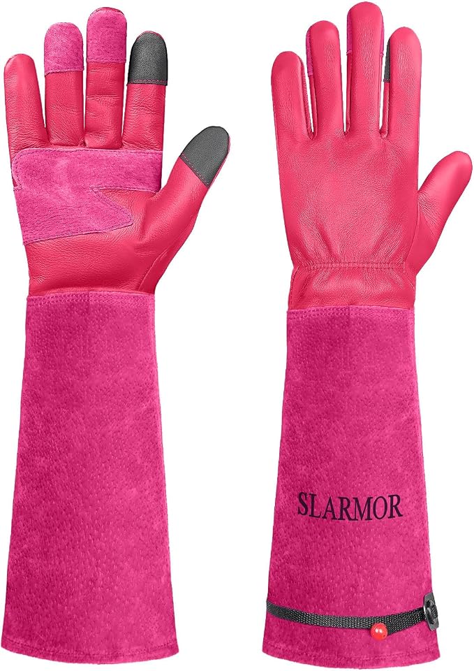 Long Gardening-Gloves Women/Men-Thorn proof Rose Pruning Heavy Duty Gauntlet, Best Garden Gifts for Gardener-L