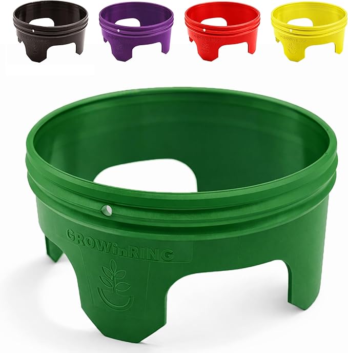 7 inch Solid Planting Grow Rings | 12 Pack Green | One-Piece Design for Deep Root Watering Veggies, Herbs & Flowers | Mulch & Soil Barrier | Deter Slugs and Cutworms | Heavy Duty | Made in USA