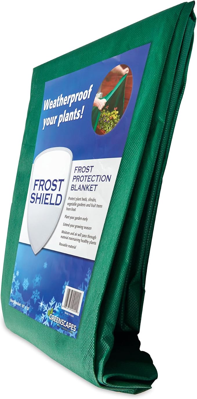 Greenscapes Frost Blanket 10' x 12', Plant Protection Cover for Cold Weather, Reusable Garden Freeze Cloth