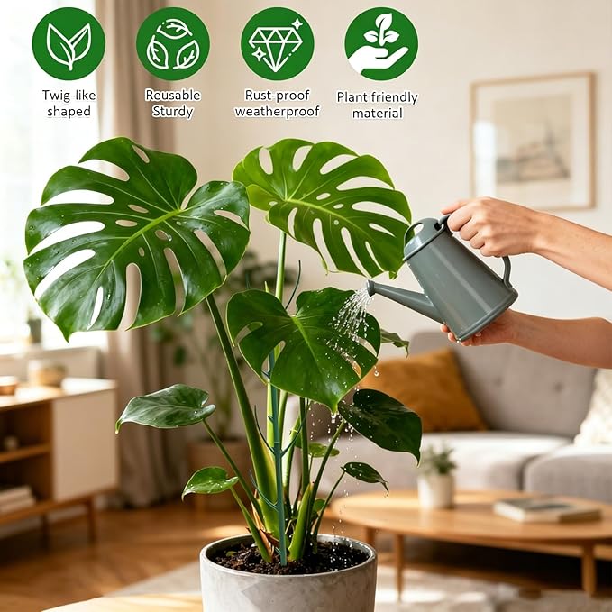 10pack Adjustable Plant Support Pole Stackable Indoor/Outdoor Support Pole with Clamps, Suitable for Supporting Monstera and Climbing Plants, Garden Accessories, Perfect Replacement for Plant Stakes