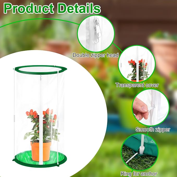 3 Pack Mini Greenhouse Cover, PVC Mini Greenhouse with Nails 22.8×12.6 Inch Portable Plant Flowers Cover for Indoor Outdoor Gardening