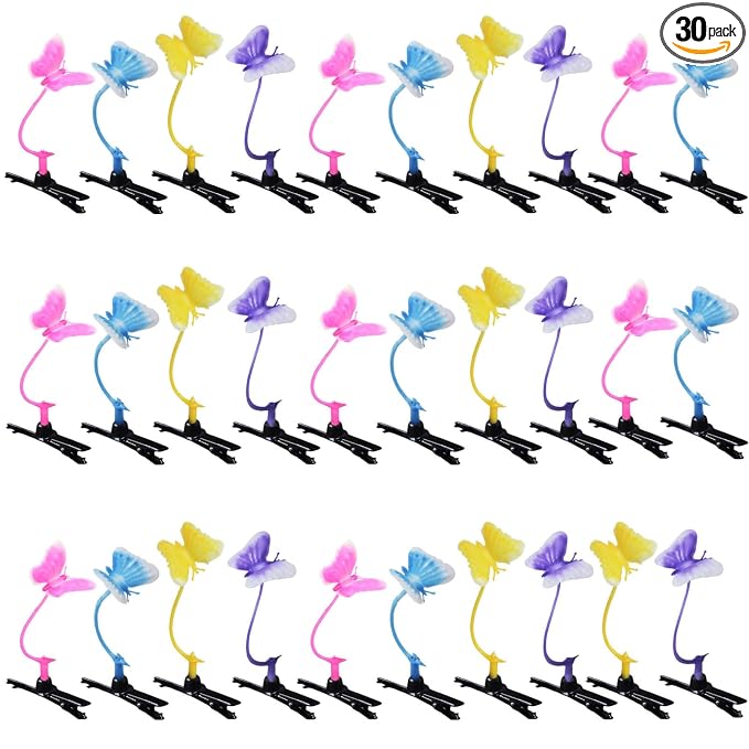 30 Pcs Bean Sprout Hair Clips Mixed Style Plant Hairpins Flower Plant Hair Clip Little Grass Barrette Butterfly Headwear Hair Accessories for Women Girl School Home Party Christmas
