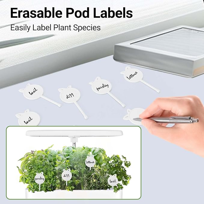Large Hydroponics Growing System 14 Pods, Indoor Herb Garden with LED Grow Light, 5L Water Tank, Hydroponic Grow Kit with Auto-Timer, STEM Growing kit