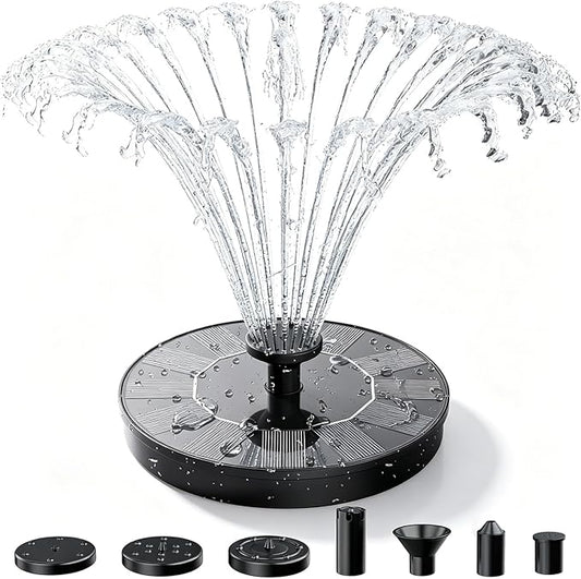 AISITIN Solar Fountain Pump with 6 Nozzles, 2026 Solar Bird Bath Fountains, Upgraded Floating Solar Water Fountain for Garden, Pond, Pool & Outdoor
