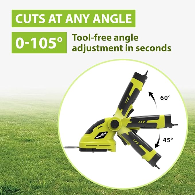 Grasstigon Hedge Trimmer Cordless Grass Shear Handheld Grass Trimmer, 2 in 1 Electric Bush Trimmer, 7.2V Lightweight Rechargeable Shrub Trimmer for Garden Yard Lawn, Type-C Cable Included (Green)