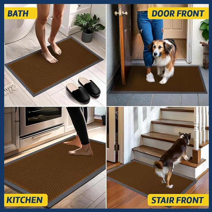 Muddy Mat® Meshy Mat Door Mat Heavy-Duty Quick-Dry Floor Mat, Sand & Dirt Trapper for Indoor & Outdoor, Ideal for Entrance, Mudrooms,Patios & Garages,Low-Profile,Non-Slip,Washable– Orange 17"x30"x0.4"