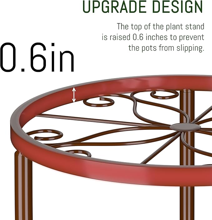 Linpla 5-Pack Decent Metal Plant Stands, Heavy Duty Flower Pot Stands for Multiple Plant, Anti-Rust Iron Plant Pot Shelf, Decoration Racks for Home Indoor and Outdoor (5 Pack Bronze)