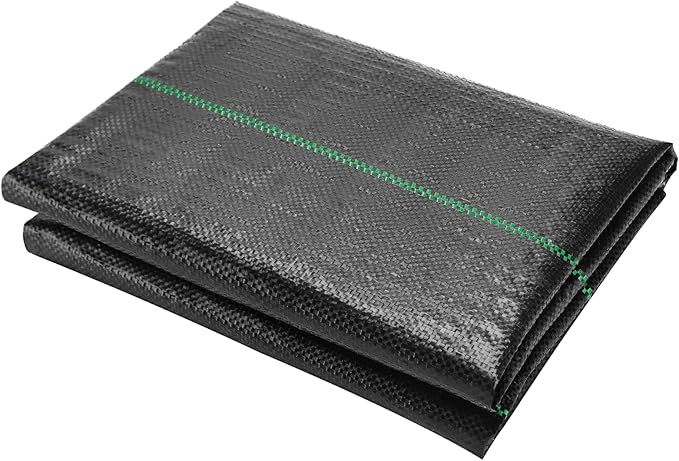 5 x 10 Feet Weed Barrier Fabric Garden Landscape Weed Blocker Woven Fabric Heavy Duty Ground Cover Mat